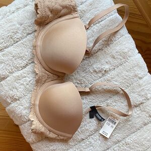 Aerie Lace Accent Bra in Nude NWT Strapless Push Up